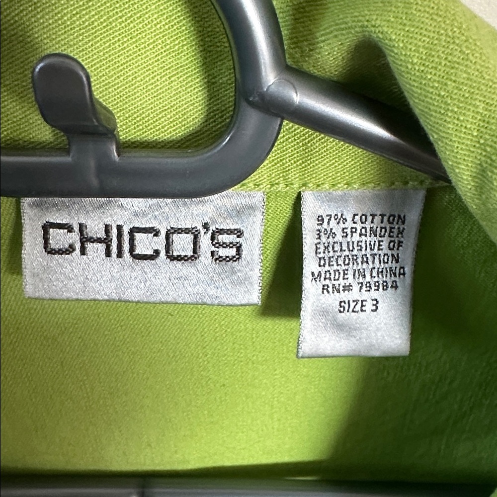 Chico's Light Green Cotton Blend Top size 3 xl 14/16 - Picture 2 of 12